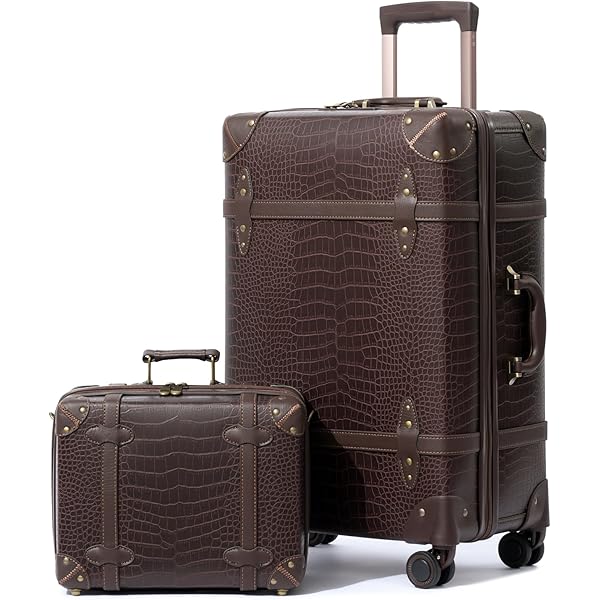 urecity ヴィンテージスタイル スーツケース, TSAロック搭載 ピンク